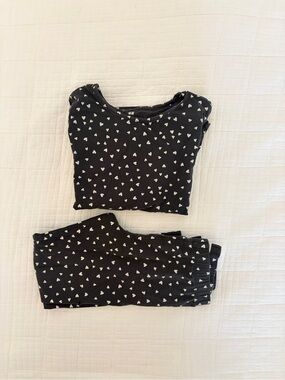 H&M Girls' Black Heart Print Set